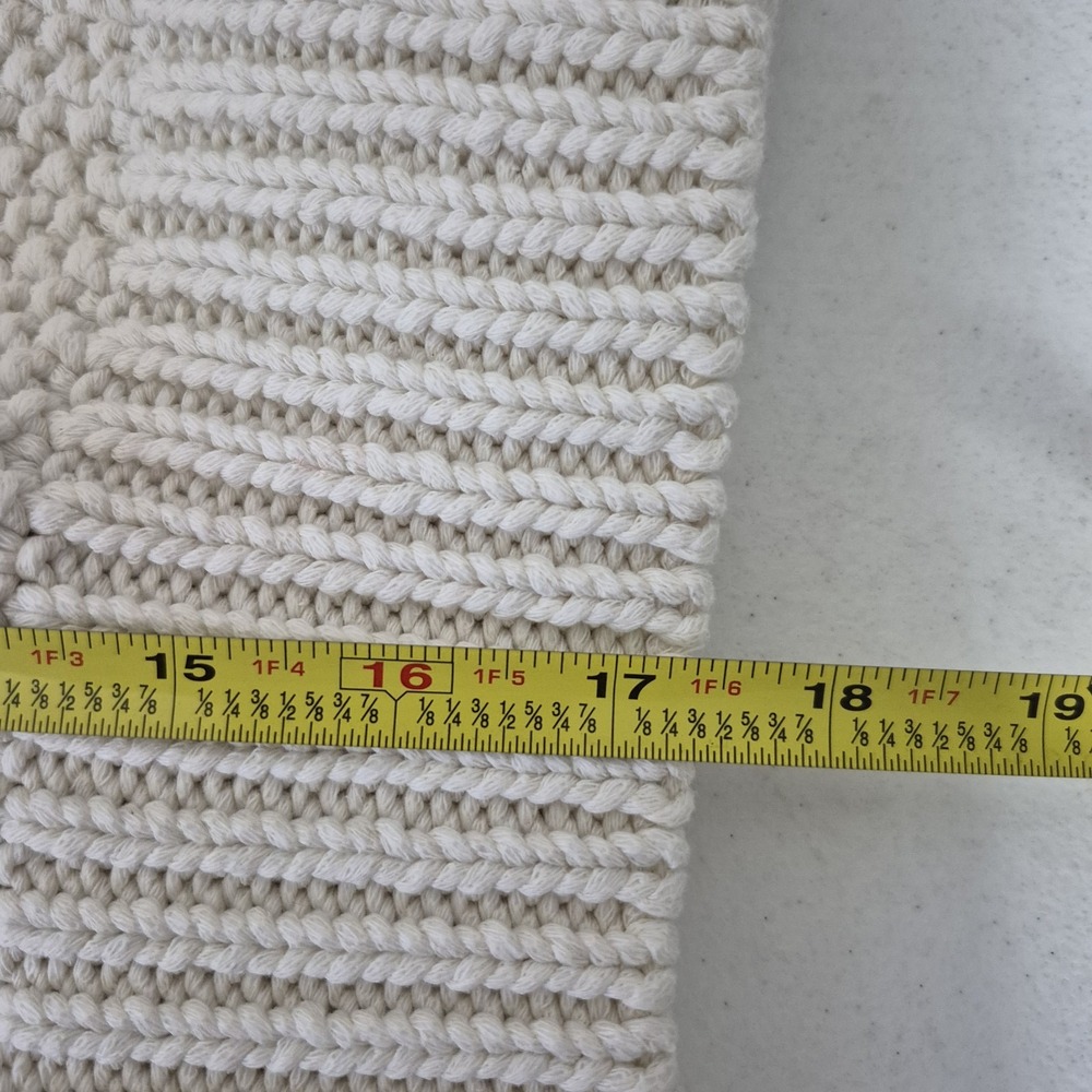 Free People Sweater Jacket L Womens White Oversized Cropped Chunky Knit NEW - Picture 10 of 10